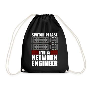 Network Engineer Switch Please I'm A Cybersecurity - Turnbeutel - Schwarz - Vorne