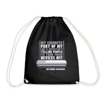 Network Engineer My Favorite Part Of My Networking - Drawstring Bag - black - Front