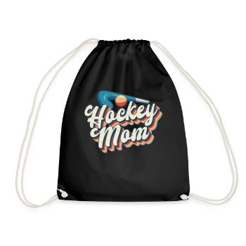 Field Hockey Mom Retro Hockey Mom - Drawstring Bag - black - Front
