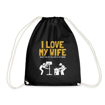 J’aime ma femme Charpentier Technicien en bois - Sac de sport léger - noir - Devant