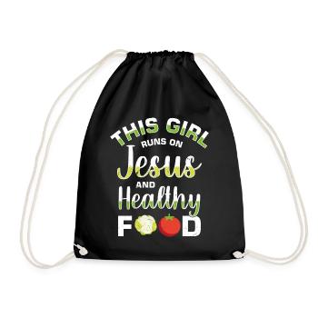 Vegan Vegetarian Food Diet - Drawstring Bag - black - Front