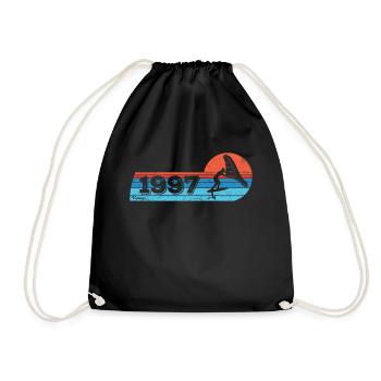 Wingfoil Surfer Birthday Vintage 1997 Born - Drawstring Bag - black - Front