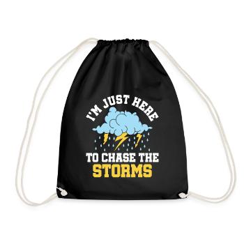 Je suis juste là pour chasser les tempêtes - Tempête - Sac de sport léger - noir - Devant