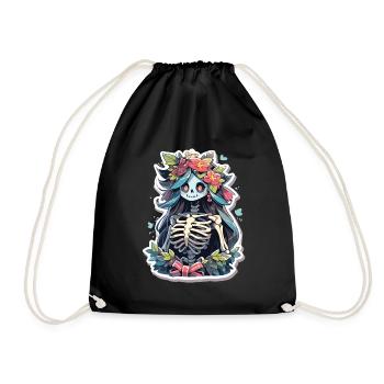 Crâne de squelette Crâne Crâne Crâne - Sac de sport léger - noir - Devant