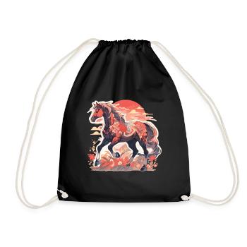 Cheval chevaux jument Folen équitation cavalier cadeau - Sac de sport léger - noir - Devant