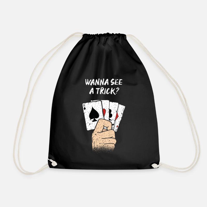 Magic Card Tricks Card Magic Magic Trick Magic Magic Magic T - Drawstring Bag - black