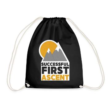Mountaineer, Climbing Mountains, Mountain Peak Saying - Drawstring Bag - black - Front