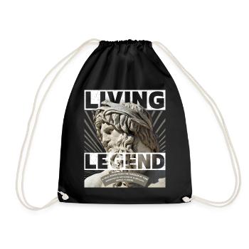 Greek God, Father's Day, Living Legend Saying - Drawstring Bag - black - Front