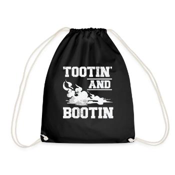 Fart Farting Crop Duster Dad Humor - Drawstring Bag - black - Front
