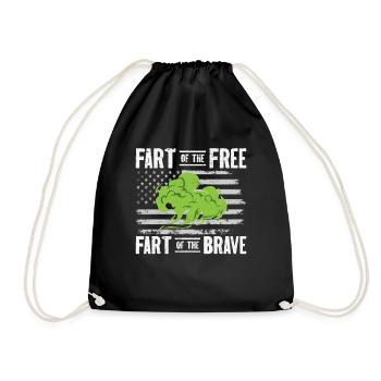 Fart Farting Crop Duster Dad Humor - Drawstring Bag - black - Front