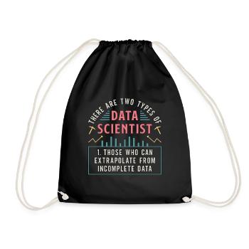 Data Mining There Are Two Types Of Data Programmer - Drawstring Bag - black - Front