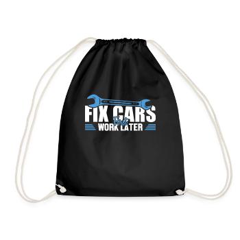 Réparer les voitures D’abord Travailler Plus tard Mécatronicien Technicien Automobile - Sac de sport léger - noir - Devant