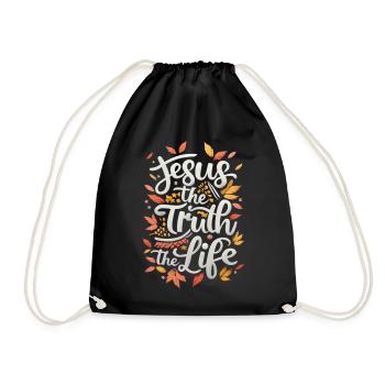Jesus The Truth Life - Drawstring Bag - black - Front