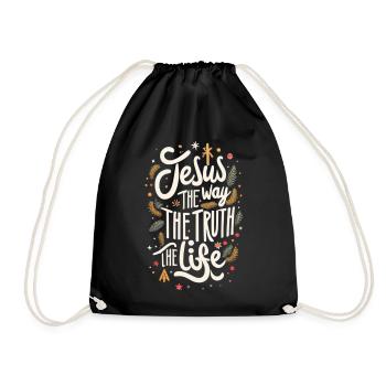Jésus le Chemin, la Vérité, la Vie, Dieu - Sac de sport léger - noir - Devant