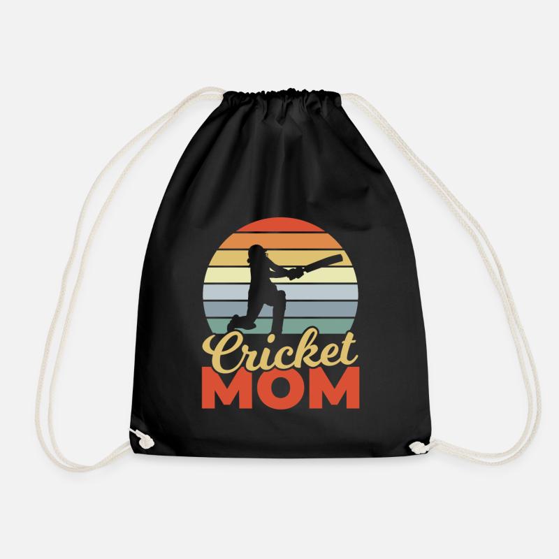 Funny Cricket Mom - Drawstring Bag - black