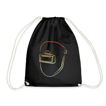Welding Mask Drawing - Drawstring Bag - black - Front