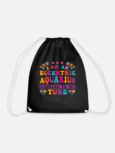 Verseau Zodiaque Personnalité Groovy Cool - Sac de sport léger - noir