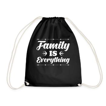 Family Inspiration Quote Text Design Family is - Drawstring Bag - black - Front