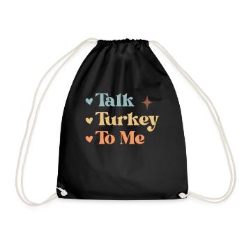Talk Turkey To Me - Dinde Rétro Thanksgiving - Sac de sport léger - noir - Devant
