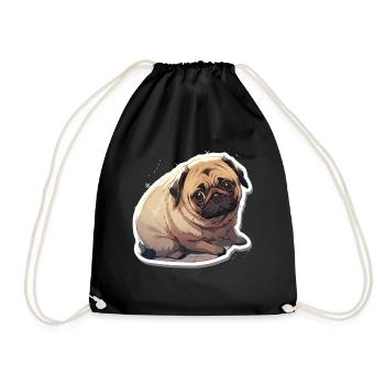 Pug Pug Dog Pug Live Pug Gifts - Drawstring Bag - black - Front
