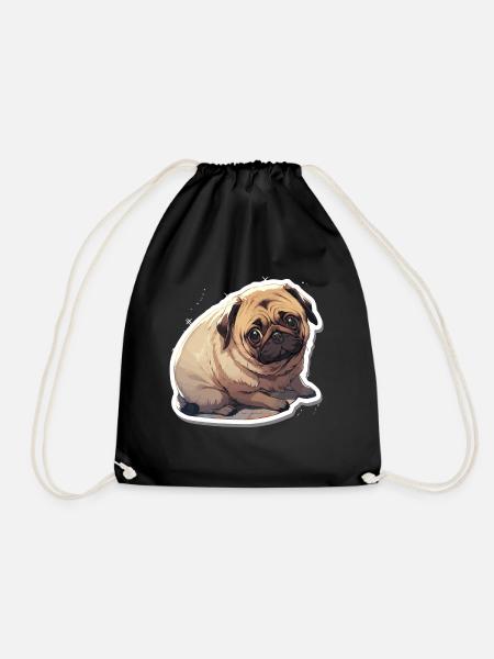 Mops Mops Hund Mops Leben Mops Geschenke - Turnbeutel - Schwarz