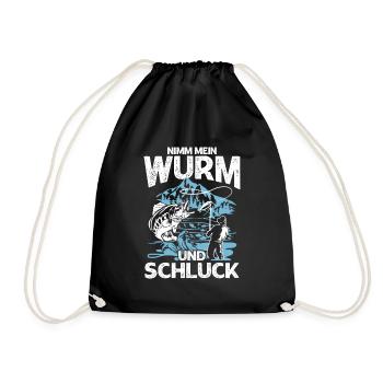 Nimm Mein Wurm Und Schluck - Turnbeutel - Schwarz - Vorne