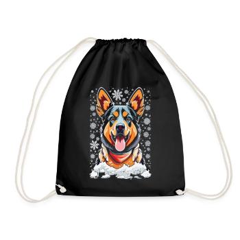 Berger allemand dans la neige - Le cadeau de Noël - Sac de sport léger - noir - Devant
