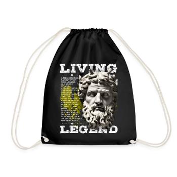 Greek God, Father's Day Saying Living Legend - Drawstring Bag - black - Front