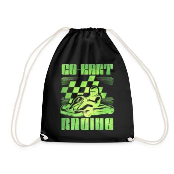Karting, course, course de karting, pilotes de karting - Sac de sport léger - noir - Devant
