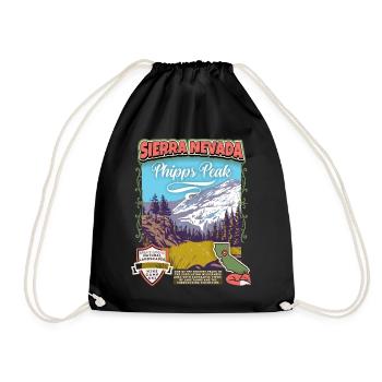 Nevada Poster, Phipps Peak, Retro California Style - Drawstring Bag - black - Front