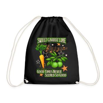 Carrot, Carrot, Lime Funny Saying, Pun - Drawstring Bag - black - Front