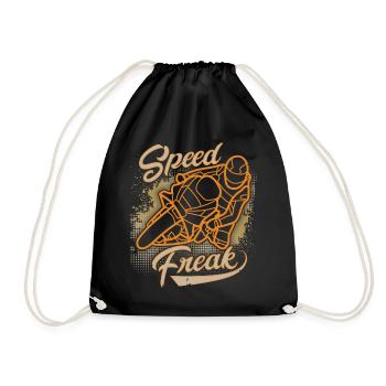 Motorcycle Bike, Biker Design, Speed Freak, Fast - Drawstring Bag - black - Front