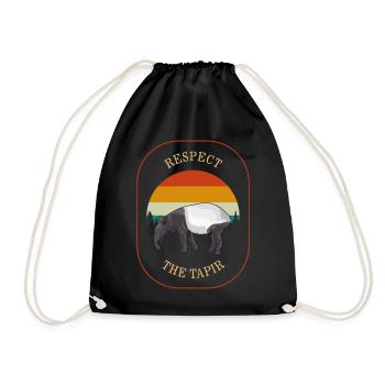 Chemise Animal, Respect Le Tapir Vintage Rétro - Sac de sport léger - noir - Devant
