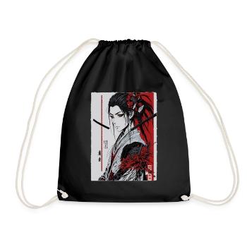Japanischer Anime-Tintenstift-Kunststil - Turnbeutel - Schwarz - Vorne