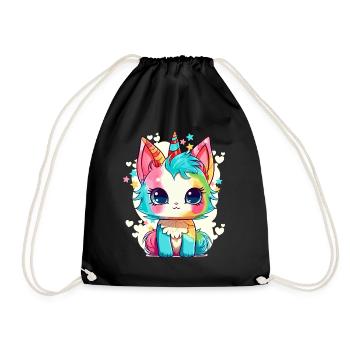 Caticorn Vibes Kawaii Anime Unicorn Cat Cute Carto - Turnbeutel - Schwarz - Vorne