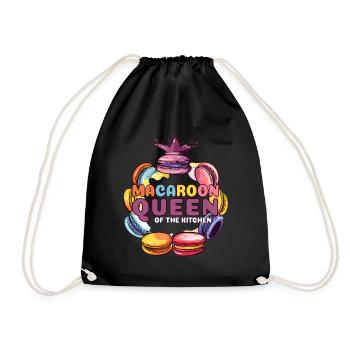 Macaroon Queen Funny Pastry Baking Baker - Turnbeutel - Schwarz - Vorne