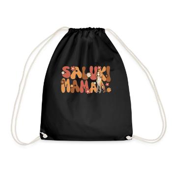 Lévrier persan Groovy Saluki maman - Sac de sport léger - noir - Devant