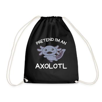 Stell dir vor ich bin ein Axolotl Halloween - Turnbeutel - Schwarz - Vorne