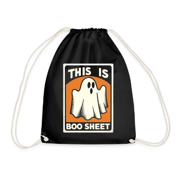 Das ist Boo Sheet Ghost Retro Halloween Kostüm - Turnbeutel - Schwarz - Vorne