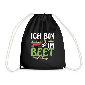 Ich Bin Gut Im Beet Gärtner - Turnbeutel - Schwarz - Vorne