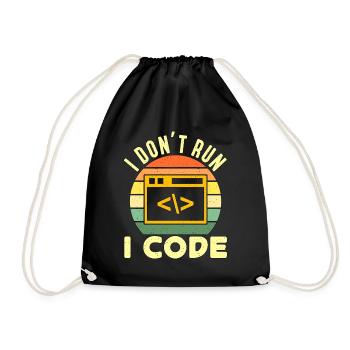 Network Engineer I Don't Run I Code Programmer - Turnbeutel - Schwarz - Vorne