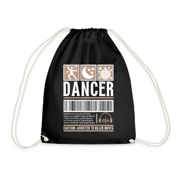 Streetwear Dancing, Dancers, Vintage Fashion Label - Drawstring Bag - black - Front