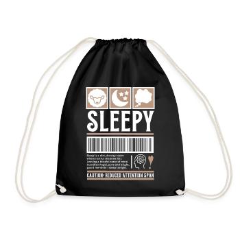 Streetwear Sleepy, Müde,Vintage Fashion Label - Turnbeutel - Schwarz - Vorne