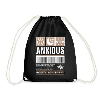 Streetwear Anxious, Angst Vintage Fashion Label - Turnbeutel - Schwarz - Vorne