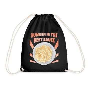 Noodles, Spaghetti, Pasta Funny Saying - Drawstring Bag - black - Front