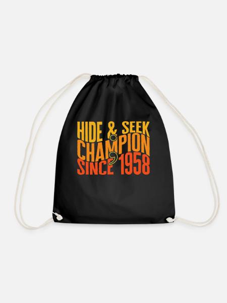 Programmierer-Shirt, Versteckspiel-Champion seit - Turnbeutel - Schwarz