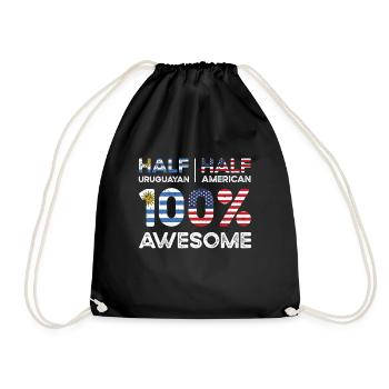Uruguayan American Patriot USA Grown Uruguay US - Drawstring Bag - black - Front