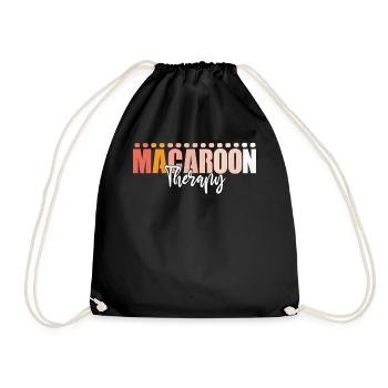 Macaroon Therapy Funny Baking Pastry Baker - Turnbeutel - Schwarz - Vorne