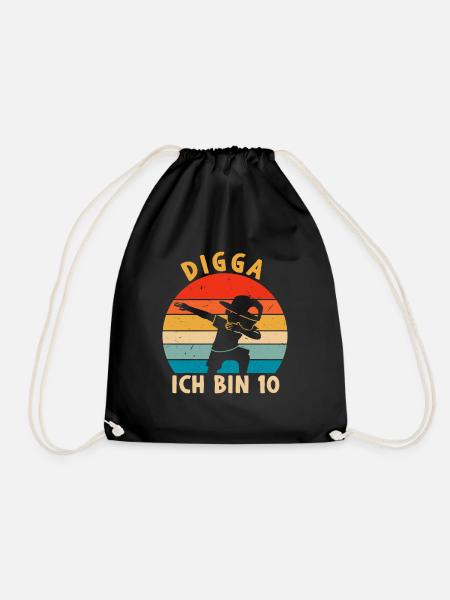 Digga Ich bin 10 - Turnbeutel - Schwarz