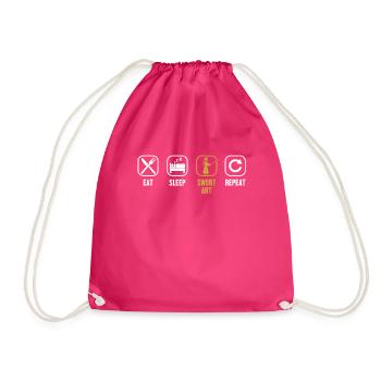 Eat Sleep Sword Art Repeat Kenjutsu Kata Shinai - Drawstring Bag - fuchsia - Front